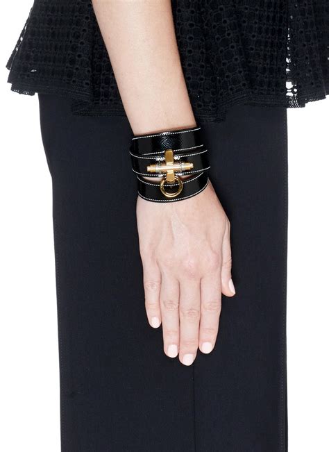 givenchy obsedia bracelet replica|Givenchy Obsedia Leather Wrap Bracelet.